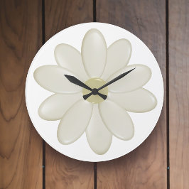 Modern ivorianskt Daisy - Flower Kitchen Clock Stor Klocka