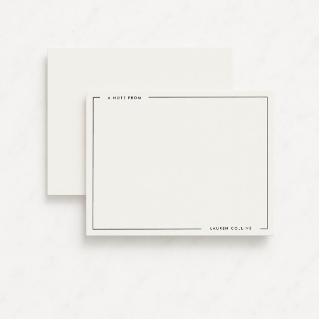 Modern Ivory Black Border Stationery Note Card Inbjudningar (Skapare uppladdad)