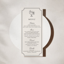 Modern Ivory Double Frame Elegant Wedding Menu Inbjudningar