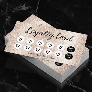 Modern ivory Glitter Beauty Salon Spa Loyalty Lojalitetskort