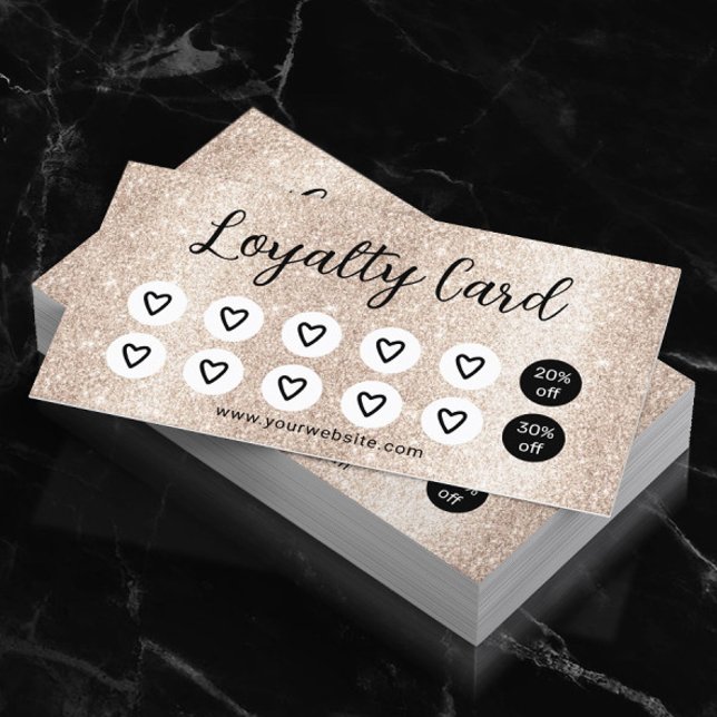 Modern ivory Glitter Beauty Salon Spa Loyalty Lojalitetskort (Skapare uppladdad)