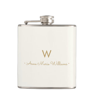 Modern ivory Guld-skript Monogram Fickplunta