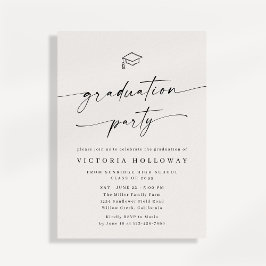 Modern Ivory Non Photo Graduation Party Invitation Inbjudningar