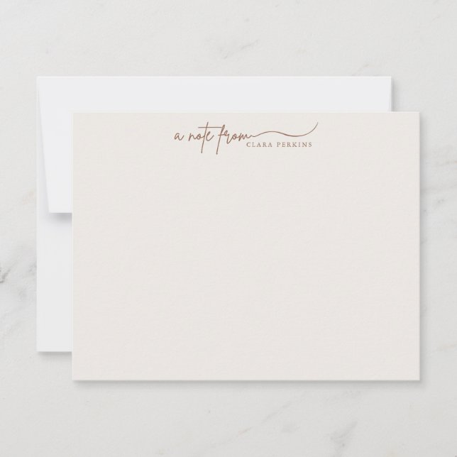 Modern Ivory Script Personalized Note Card Inbjudningar (Framsida)