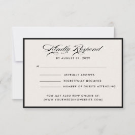Modern Ivory Script RSVP Card Inbjudningar