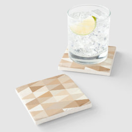 Modern Ivory Taupe Grått Tan Brown Triangle Mönste Stenunderlägg