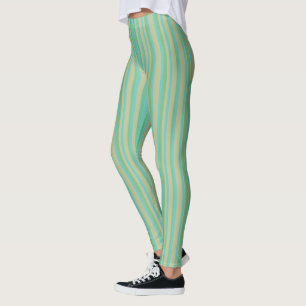 Modern Jade Grönt Stripe Mönster Leggings