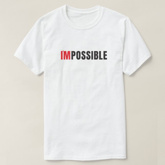 Modern Jag Är Möjlig Minimalistisk Typografi T Shirt (Design framsida)