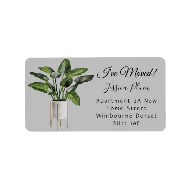 Modern jag har Flyttat adressetikett (Framsidan)