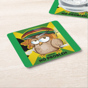 Modern Jamaica Funny No Problem Underlägg Papper Kvadrat
