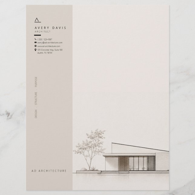 Modern Japandi Arkitekt Brevhuvud (Framsida)