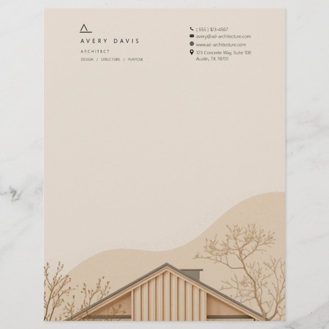 Modern Japandi Arkitekt Brevhuvud (Framsida)