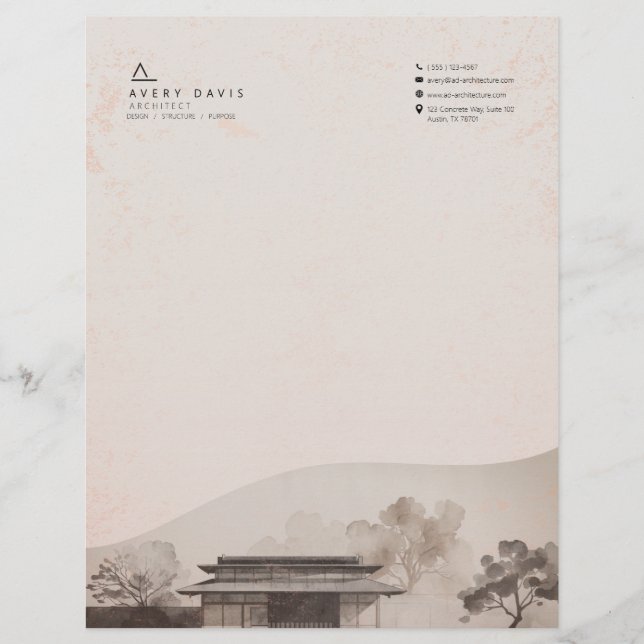 Modern Japandi Arkitekt  Brevhuvud (Framsida)