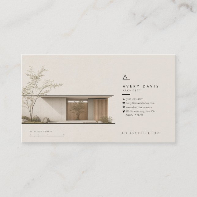 Modern Japandi Arkitekt Visitkort (Framsida)