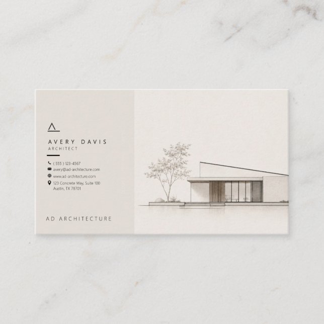 Modern Japandi Arkitekt Visitkort (Framsida)