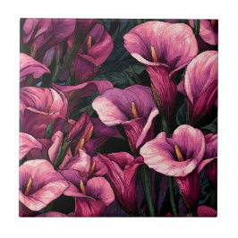 Modern Japanese Calle Lilies Tiles Kakelplatta