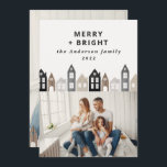 Modern japansk jul Nordiska hus 2 foto chic Julkort<br><div class="desc">Modern japansk julklapp i Norden snyggt enkel 2-fotokortsdesign helgdag</div>