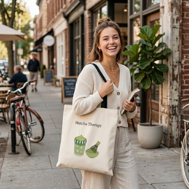 modern japansk matcha terapi stilfull tygkasse (Skapare uppladdad)