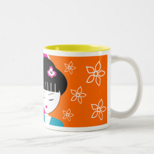 Modern japansk mugg för Geishaflickakaffe