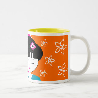 Modern japansk mugg för Geishaflickakaffe