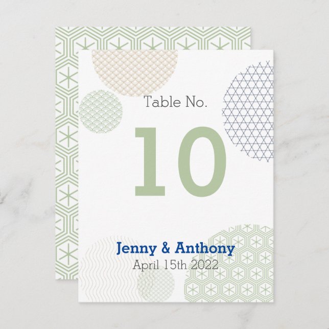 Modern japanska Pappra Mönster Anteckningskort (Fram/baksida)