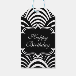 Modern Jazz Age Elegant Black and White 1920-talet Presentetikett