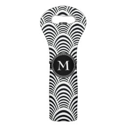 Modern Jazz Age Elegant Black and White Monogam