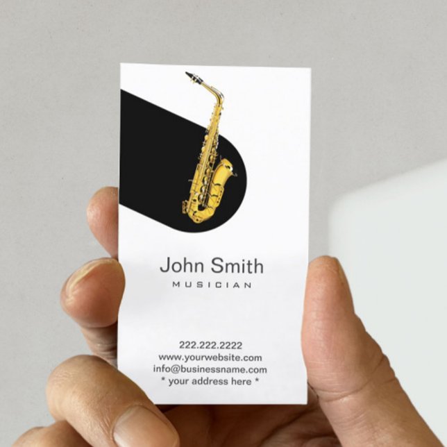 Modern Jazz Saxophone Musician-profilkort Visitkort (Skapare uppladdad)