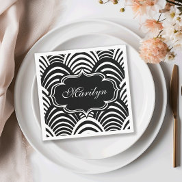 Modern jazzålder Elegant svart och vit 1920-tal Pappersservett