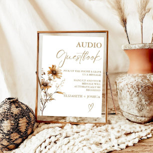 Modern jdblommaGold Grazing bord-tecken Poster