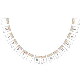 Modern jdblommor Flicka 1:a födeldagen Party Vimplar