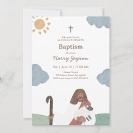 Modern Jesus And Lamb Baptism  Inbjudningar