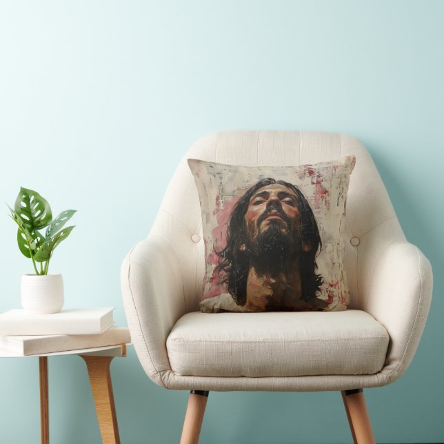 Modern Jesus Street Art Kudde (Stol)