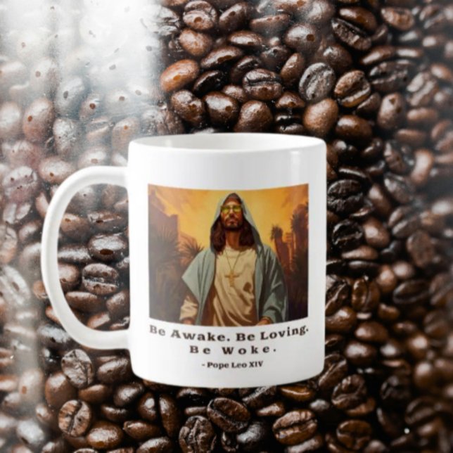 Modern Jesus - var vaken. Varsågod. Va?* Kaffemugg (Skapare uppladdad)