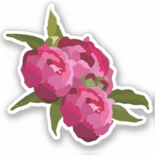 Modern Jewel Peony Sticker Klistermärken
