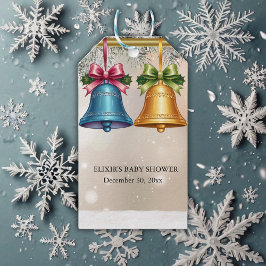 Modern jingle Klockor jul - prydnadsbabystövel Presentetikett