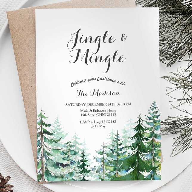 Modern jingle & Mingle-inbjudan till julfest Inbjudningar (Skapare uppladdad)