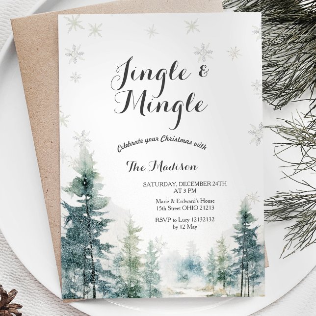 Modern jingle & Mingle Winter Party-inbjudan Inbjudningar (Skapare uppladdad)