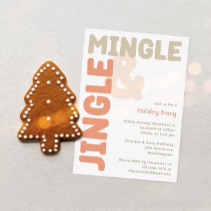 Modern jingle och Julfesten Mingle med fetstil Inbjudningar