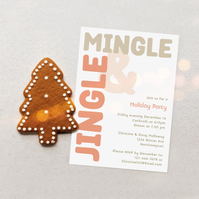 Modern jingle och Julfesten Mingle med fetstil Inbjudningar (Skapare uppladdad)