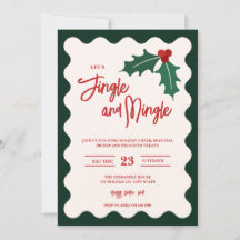 Modern Jingle och Mingle Julfestinbjudan
