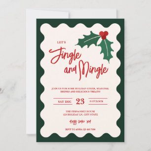 Modern Jingle och Mingle Julfestinbjudan Julkort