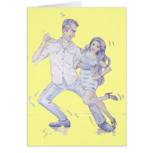 Modern Jive Ceroc Dancers Hälsningskort