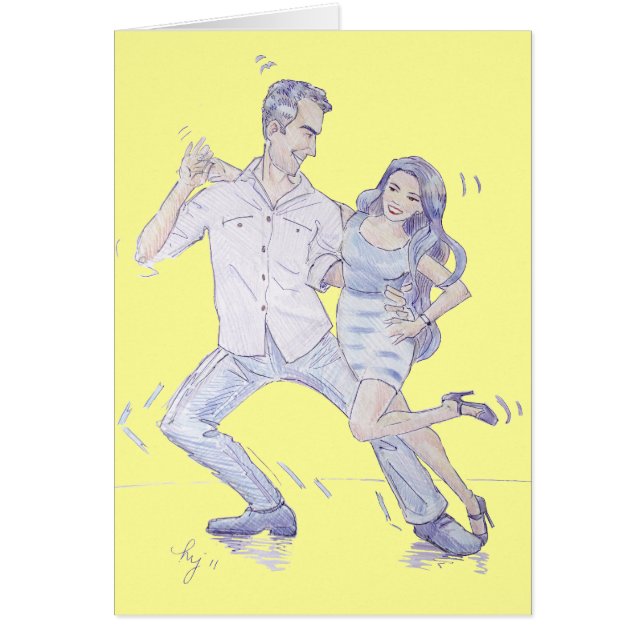 Modern Jive Ceroc Dancers Hälsningskort (Framsidan)