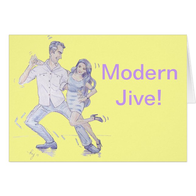 Modern Jive Ceroc Dancers Hälsningskort (Framsidan Horizontal)