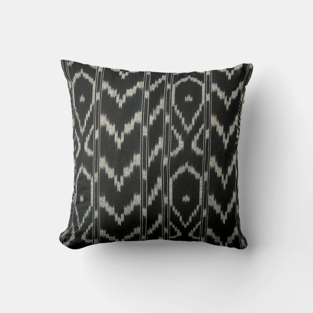 Modern jkat Tribal Chevron| Svart grått Kudde (Framsida)