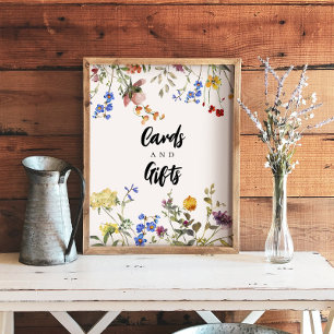 Modern jodblommor - vykort och presentkort poster