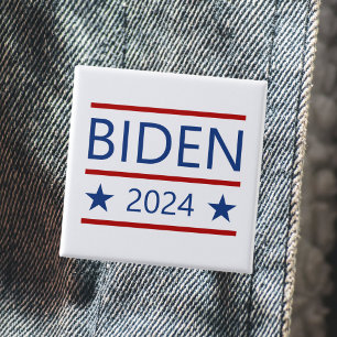 Modern Joe Biden 2024 med Patriotic Red Linjer Knapp