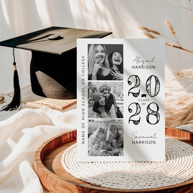 Modern Joint Graduation Photo Meddelande (Skapare uppladdad)