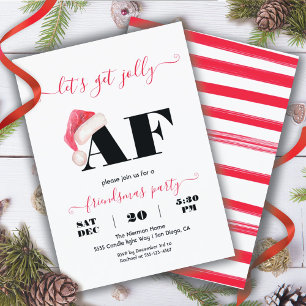 Modern Jolly AF Friendsmas Funny jul Party Inbjudningar